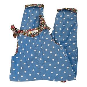 Mini Boden Cord Overalls, Blue Pin Spot, Size 2-3y, NWOT